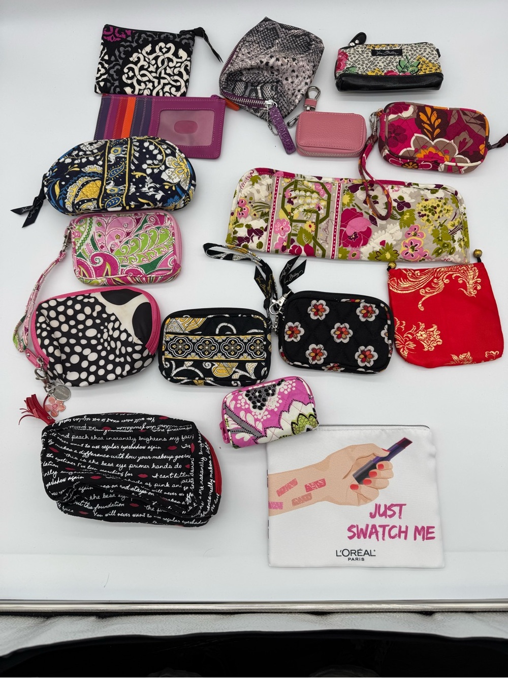 Vera Bradley and Other Clutches Make Up Bags Lot of 16